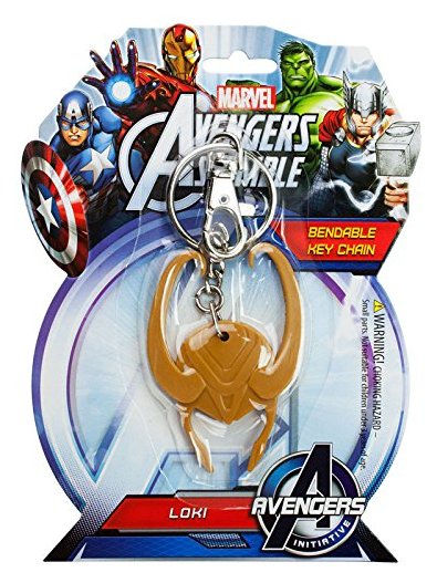 Marvel Avengers Initiative Loki Helmet Bendable NJ Croce Keychain