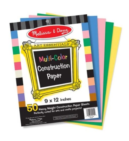 Melissa & Doug Art Essentials Multi-Color Construction Paper Sheet Pack - (50 Sheets)