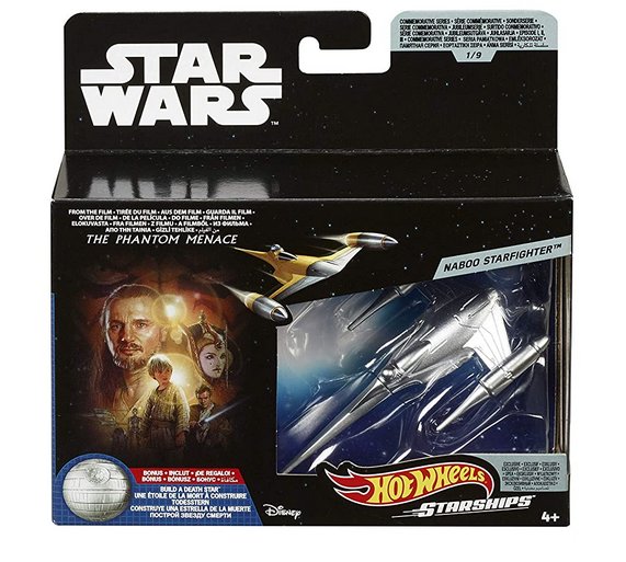 Star Wars Hot Wheels Commemorative Series (2018) Naboo Starfighter Starship Toy 1/9