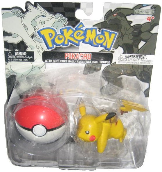 Pokemon Black and White Pikachu & Soft Pokeball Jakks Pacific Figure Set