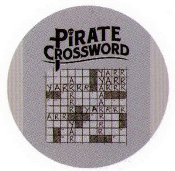 Pirate Crossword Snorg Button SB4428