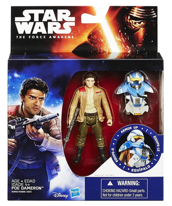Star Wars Force Awakens Poe Dameron (2015) Hasbro 3.75 Inch Figure w/ Armor
