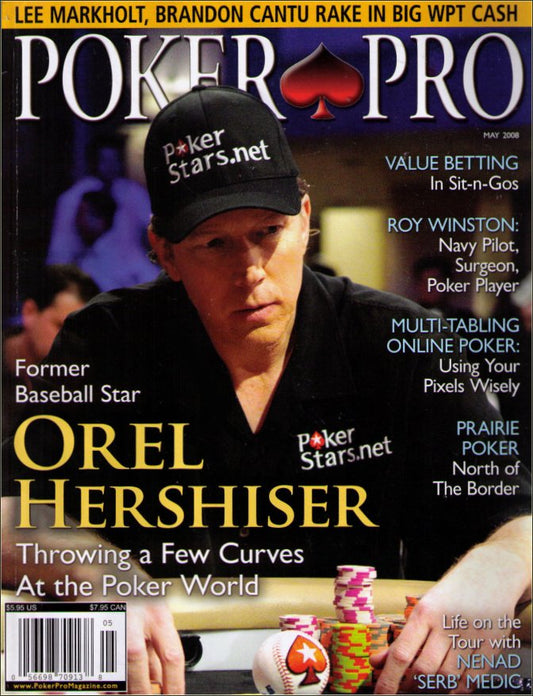 Poker Pro Magazine WPT Poker Gambling May 2008 Book - (Orel Hershiser Cover)
