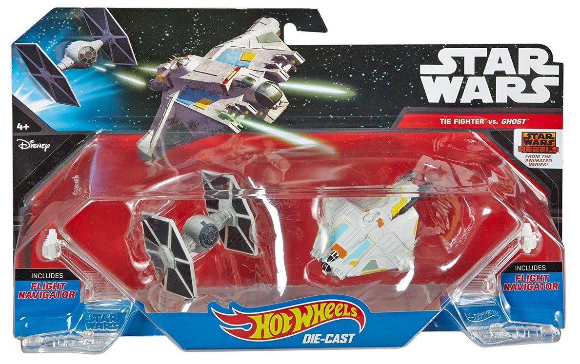 Star Wars Rebels Hot Wheels (2014) Ghost vs. Tie Fighter Toy Starship 2-Pack