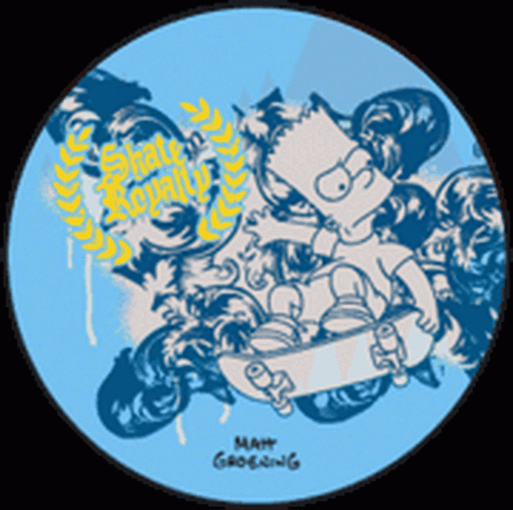 Simpsons Bart Blue Skate Royalty Button SB3309