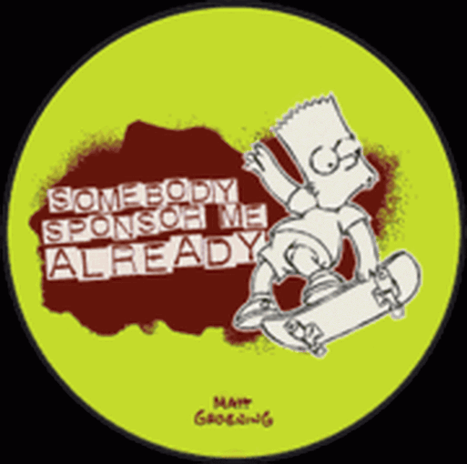 Simpsons Bart Sponsor Me Button SB3314