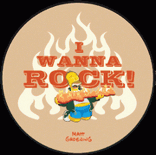 Simpsons I Wanna Rock Button SB3331
