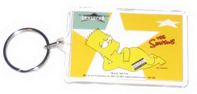 Simpsons Bart Star Censored Hot Properties Lucite Acrylic Keychain SK154