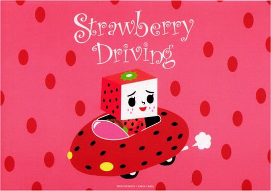 ToFu-Oyako Strawberry Driving Greeting Card DVR1003