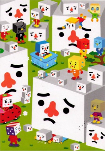 ToFu-Oyako Crowded Faces Greeting Card DVR1002