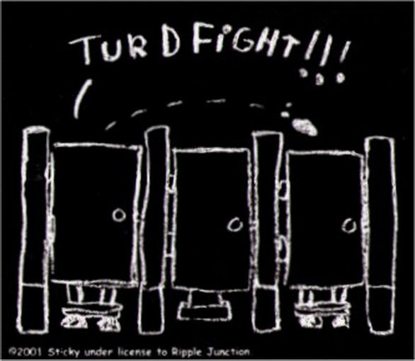 Bathroom Turd Fight Sticker