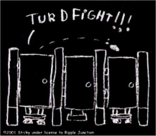 Bathroom Turd Fight Sticker